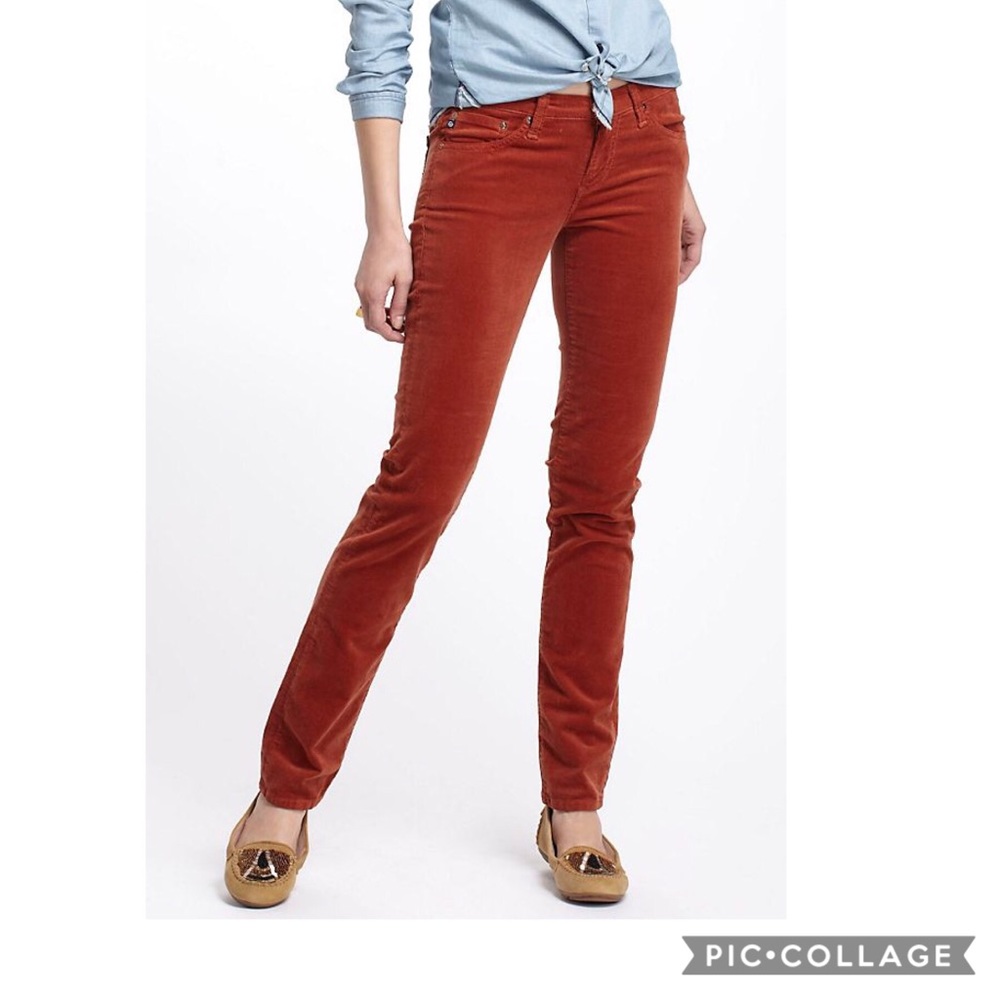 Anthropologie AG Stevie rust slim fit cord size 26